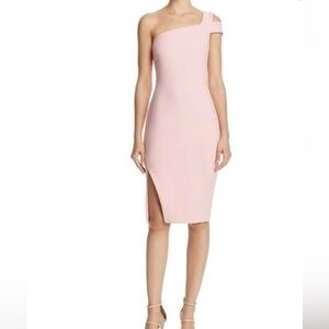 Likely Packard One Shoulder Cocktail Dress in Peony Blush Pink size 2